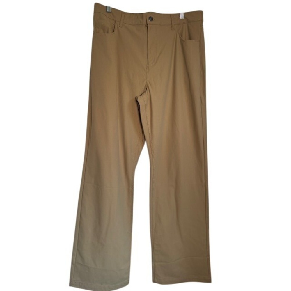 NWT Fabletics Mens Tan Pants Athletic‎ Lightweight Stretch Trousers - 34 x 34